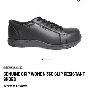 Endrina by Genuine grip Women's Black leather Slip Resistant Shoes size 10 NWTs